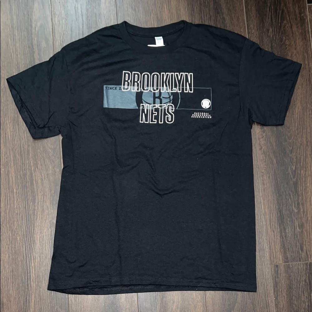 NBA Brooklyn Nets Black Graphic T-Shirt, Size:  Large